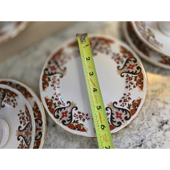 Colclough Bone China Tea Set For 6 Sugar Creamer Gold Trim Red & Black  England - Picture 7 of 13